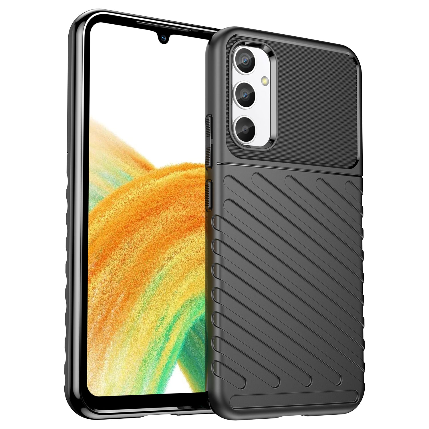 For Samsung Galaxy A34 5G Thunder Series Thickened TPU Twill Texture Anti-slip Phone Case Shockproof Back Cover For Samsung Galaxy A34 5G Thunder Series Thickened TPU Twill Texture Anti-slip Phone Case Shockproof Back Cover
